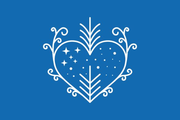 Download Winter Love Blue Line Art - Love Collection