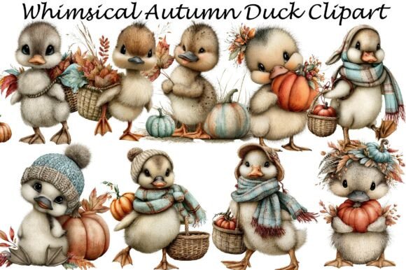 Download Whimsical Autumn Duck Clipart - Premium Resources