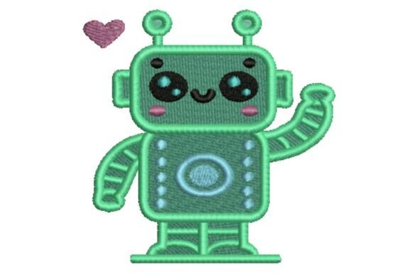 Download Loveable Robot Embroidery - Love Collection