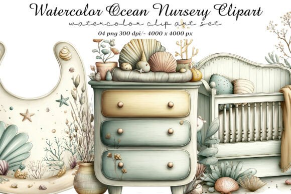 Download Watercolor Ocean Nursery Clipart - Ocean nursery clipart Collection
